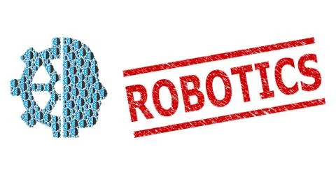 Cyborg Gear Recursive Composition of Cyborg Gear Icons and Scratched Robotics 스톡 일러스트