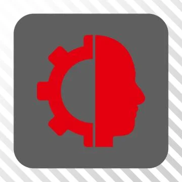 Cyborg Gear Rounded Square Button Illustrazione stock