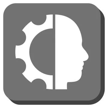 Cyborg Gear Rounded Square Vector Icon Illustrazione stock