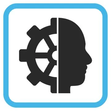 Cyborg Gear Vector Icon In a Frame Stock Illustration