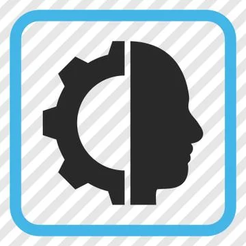 Cyborg Gear Vector Icon In a Frame Stock Illustration