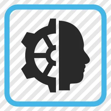 Cyborg Gear Vector Icon In a Frame Stock Illustration