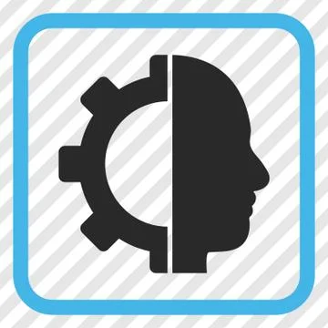 Cyborg Gear Vector Icon In a Frame Stock Illustration