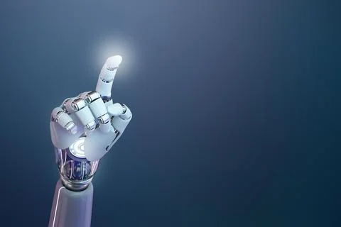 Cyborg hand 3D background, technology of artificial intelligence Stock Illustration