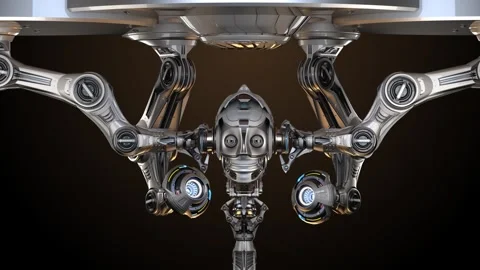 CYBORG HEAD BUILDING Stock Footage 252437033
