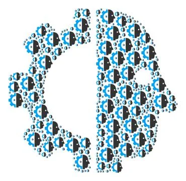 Cyborg Head Icon Composition Illustrazione stock
