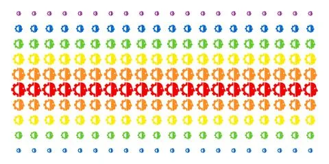 Cyborg Head Shape Halftone Spectrum Pattern Stock Illustration