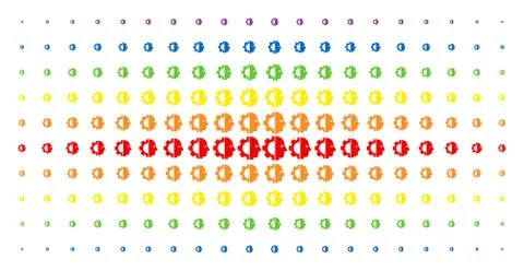 Cyborg Head Spectral Halftone Effect Stock Illustration
