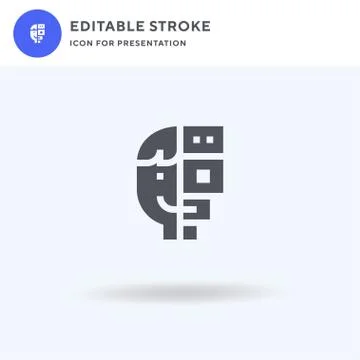 Cyborg icon vector, filled flat sign, solid pictogram isolated on white, logo Stock Illustration