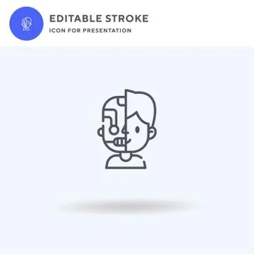 Cyborg icon vector, filled flat sign, solid pictogram isolated on white, logo Stock Illustration