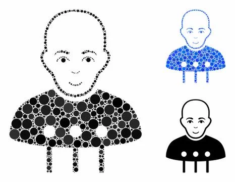 Cyborg interface Composition Icon of Round Dots Illustrazione stock