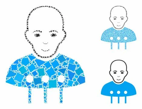 Cyborg interface Mosaic Icon of Bumpy Items Stock Illustration