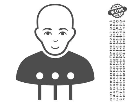 Cyborg Interface Vector Icon With Bonus Illustrazione stock