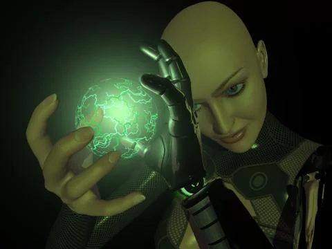 Cyborg magic Stock Illustration