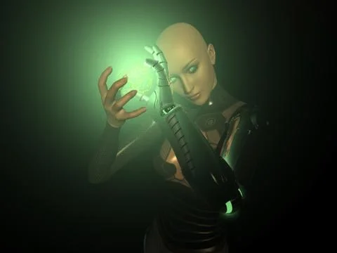 Cyborg magic Stock Illustration