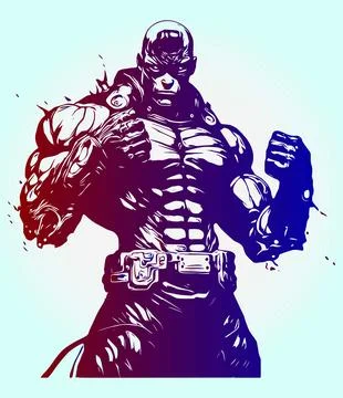 Cyborg man Vector illustration Stock Illustration