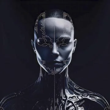 Cyborg-Mann, repräsentiert den Fortschritt und die Entwicklung von Technol.. Stock Photos