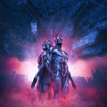 Cyborg masters return Illustrazione stock