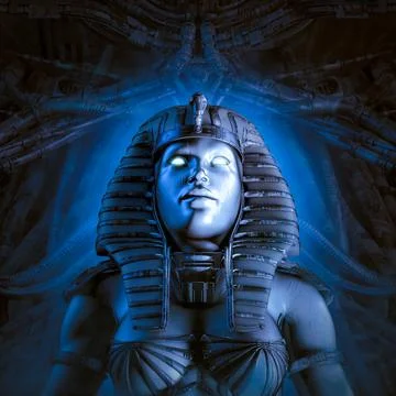 Cyborg pharaoh queen Illustrazione stock