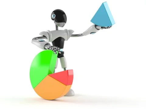 Cyborg with pie chart イラスト素材