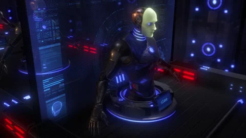 Cyborg Production Line Stock Footage 240946838