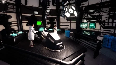Cyborg Research Laboratory - Immersive Future Robotics Engineering  Stock Footage 248425815