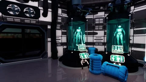 Cyborg Research Laboratory - Immersive Future Robotics Engineering  Stock Footage 248428626