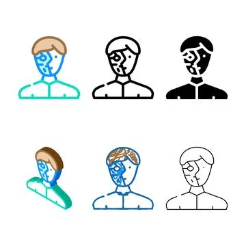 Cyborg robot color icon vector styles 스톡 일러스트