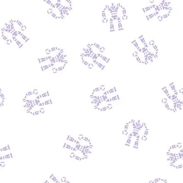 Cyborg robot glyph seamless pattern Stock Illustration