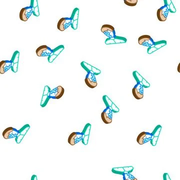 Cyborg robot isometric icon seamless pattern Stock Illustration