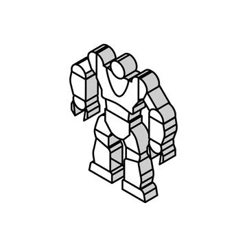 Cyborg robot isometric icon vector illustration Illustrazione stock