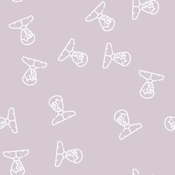 Cyborg robot line vector seamless pattern Stock Illustration