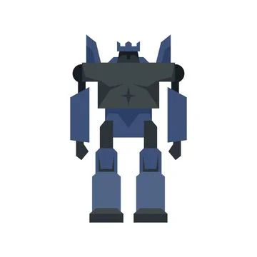 Cyborg robot transformer icon flat isolated vector Ilustración de archivo