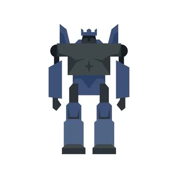 Cyborg robot transformer icon flat isolated Ilustración de archivo