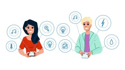 Cyborg robotics home automation vector Stock Illustration