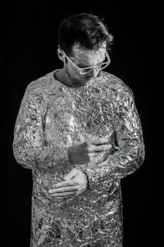 Cyborg with screwdriver Stock Photos