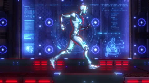 Cyborg Treadmill 02 Video stock 240946836