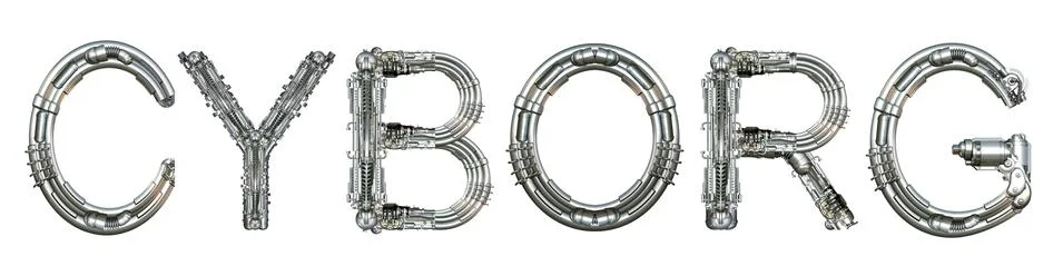 Cyborg, word concept technically Stock Illustration