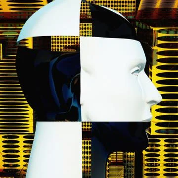 Cyborg's head 库存插图