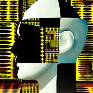 Cyborg's head Stock Illustration