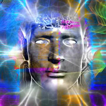 Cyborg's head Ilustração Stock