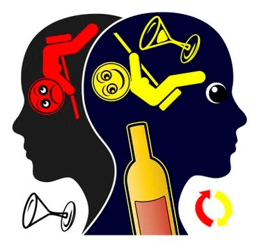 Cycle of Alcohol Addiction Stock Illustration