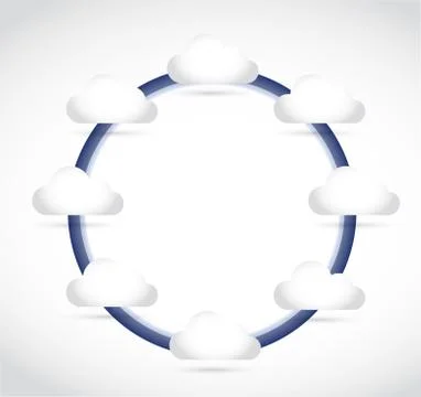 Cycle and cloud illustration design Stock Illustration