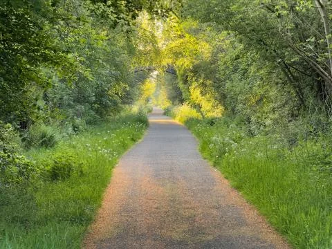 Cycle and walk path between Bridge of Weir and Kilmacolm Stock Photos