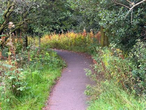 Cycle and walk path between Bridge of Weir and Kilmacolm Foto stock