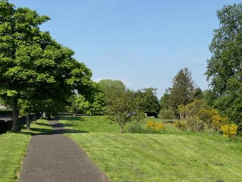 Cycle and walk path between Bridge of Weir and Kilmacolm Stock Photos