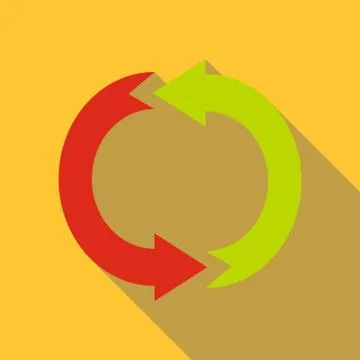 Cycle circle diagram icon, flat style Stock Illustration