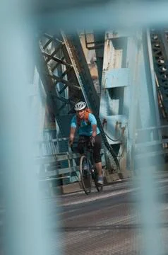 Cycle commuting, Galloping Goose Trail, Victoria, British Columbia, Canada Stock Photos