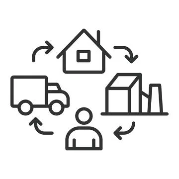 Cycle of consuming, icon in line design. Cycle, consuming, process, consumption Stock-Illustration