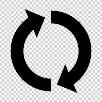 Cycle diagram icon made of 2 arrows Ilustración de archivo